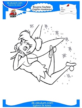 Çocuklar İçin Tinkerbell Boyama Sayfaları 